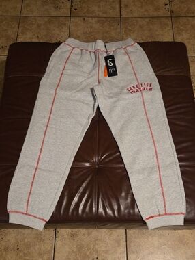 TLF Gray Sweatpants and 'Take Life Together' Detail With Zipper Pockets